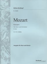 Concerto in D Major K 412 Horn in D and Piano Reduction cover